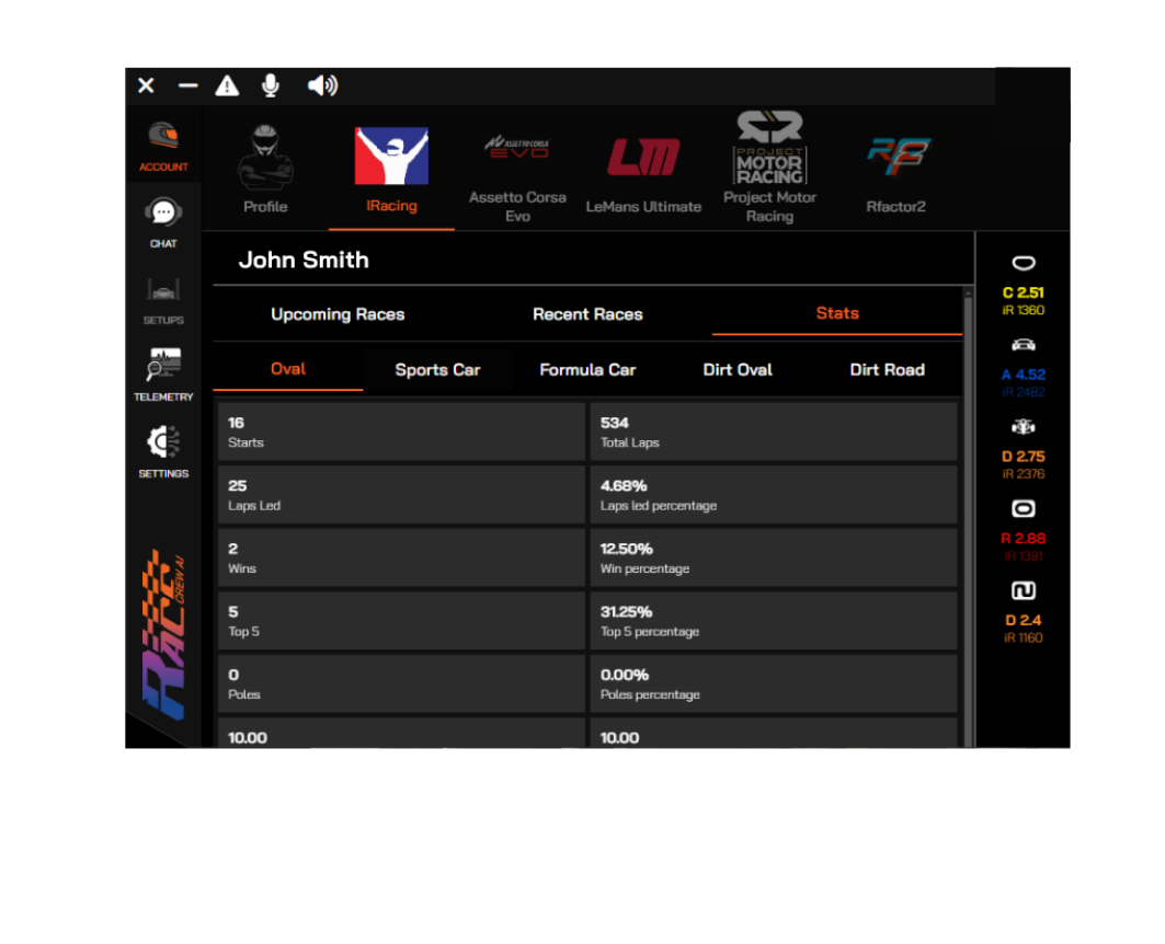 RaceCrewAI upcoming races